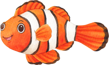 Orange ClownFish Watercolor